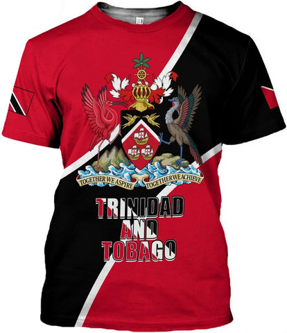 Artparel Personalized Trinidad and Tobago Shirt Trinidad and Tobago Coat of Arms Flag ShirtsTrinidad and Tobago Crest