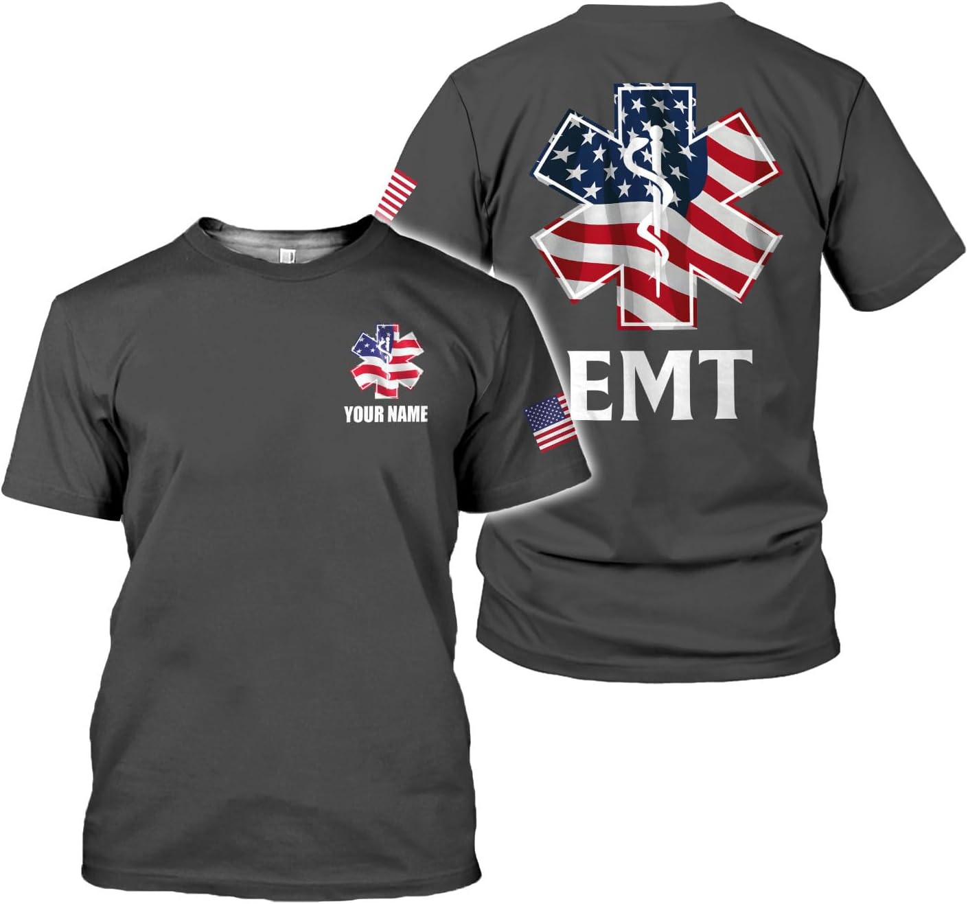 Mostprints Personalized EMT Shirt, EMS Shirt, Customized EMS Shirts,EMT Paramedic Uniform Emergency Medical Technician Shirts