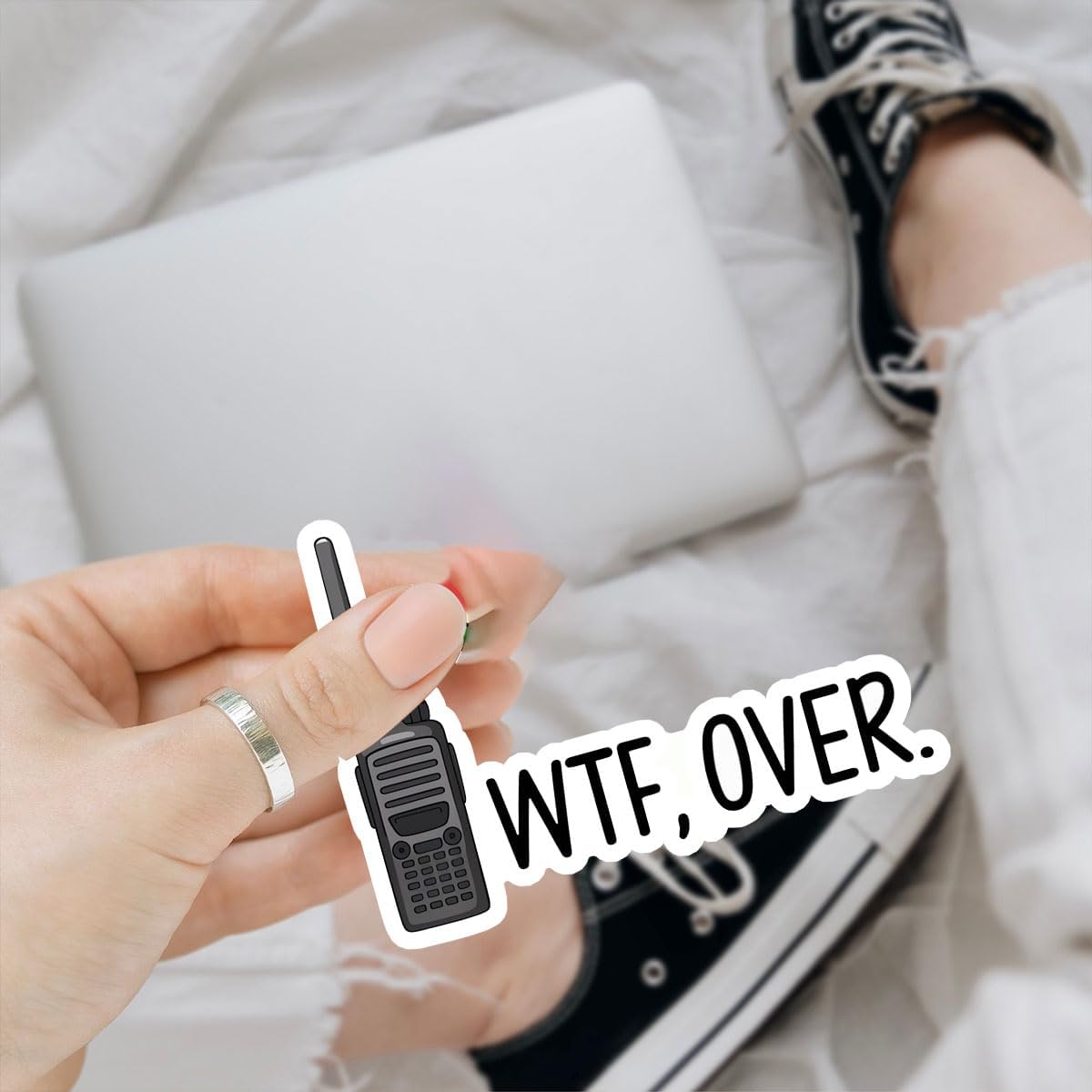 3 Pcs What The Fuck Over Sticker Funny Stickers for Adults Dirty WTF Sticker Uncensored Adult Vinyl Stickers for Laptop Water Bottle Phone Case Car Helmet Gifts 3"x3"