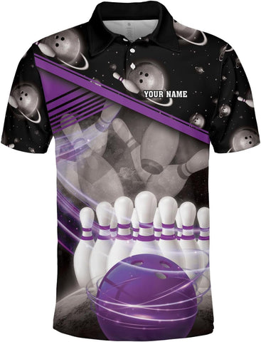 Custom Bowling Polo Shirt Personalized 3D Team Name Bowling Shirts for Men Women Jersey Unisex Bowler Short Sleeve Gift Tee