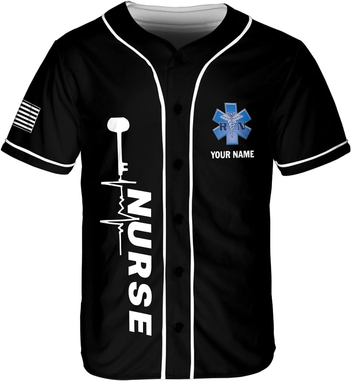 Woseprints Personalized Nurse Baseball Jersey Shirt, Nurse Graduation Gifts Funny Nurse T-Shirt Gift Nursing Emergency Shirts