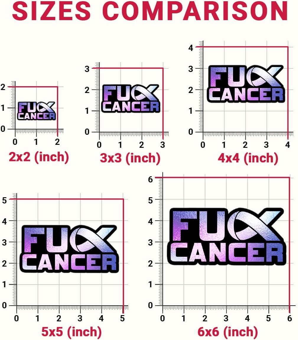 (3PCs) Fuck Cancer Bumper Vinyl Sticker, Cancer Awareness Purple Glitter Ribbon Sticker, Inspirational Cancer Quote Stickers, Fuck Cancer Gifts - Stickers for Laptop Water Bottle Phone Car Helmet 3"
