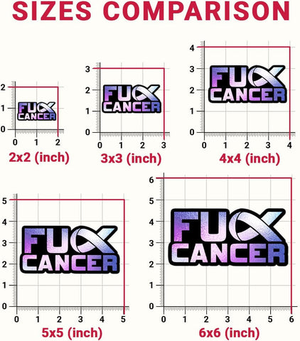 (3PCs) Fuck Cancer Bumper Vinyl Sticker, Cancer Awareness Purple Glitter Ribbon Sticker, Inspirational Cancer Quote Stickers, Fuck Cancer Gifts - Stickers for Laptop Water Bottle Phone Car Helmet 3"