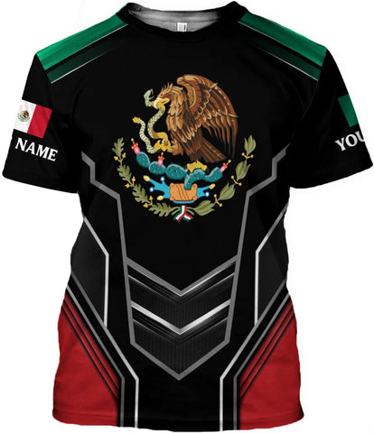 RoyalBro Personalized Mexico Shirts, Camisas De Mexico, Mexico Shirts for Men, Mexican Flag Jersey Shirt Mexico 3D Shirt