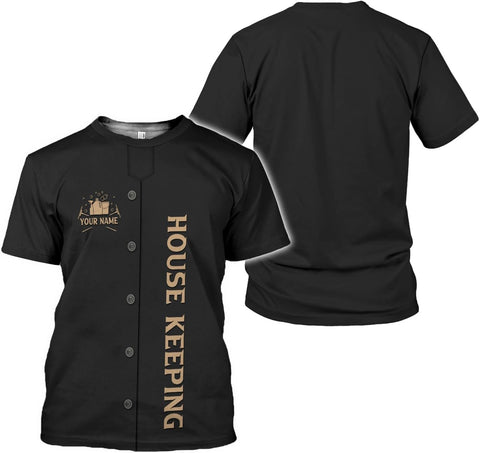 Personalized Housekeeping Shirt 3D All Print Cleaning Service Tshirt Gifts for Housekeeper, House Cleaning Uniforms for Women