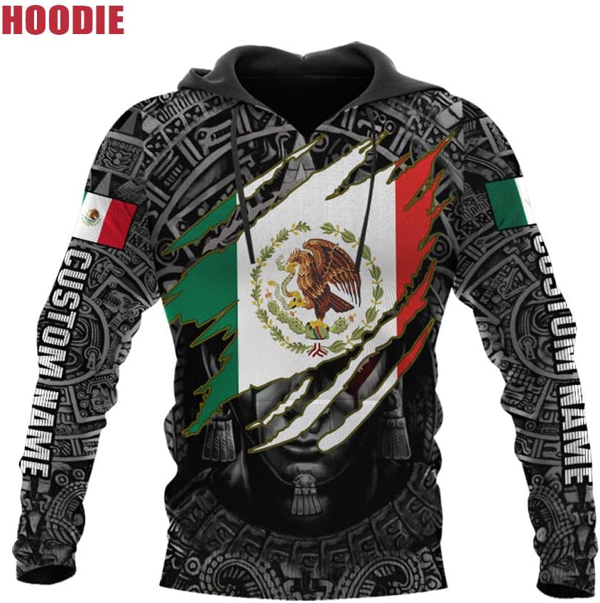 Personalized Name Mexican Hoodie 3D, Customized Mexican Hoodies for Men, Unisex Mexico Hoodie 3D, Mexico Hoodies for Men, Mexico Flag Gift for Women, T Shirt, Zip Up Hoodie, Sweatshirt HD01