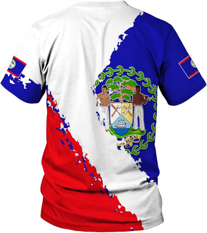 Artparel Personalized Belize Shirt Coat of Arms of Belize Flag Shirts Belizean Country Flag Gift T-Shirt Belizean Shirt S-5XL