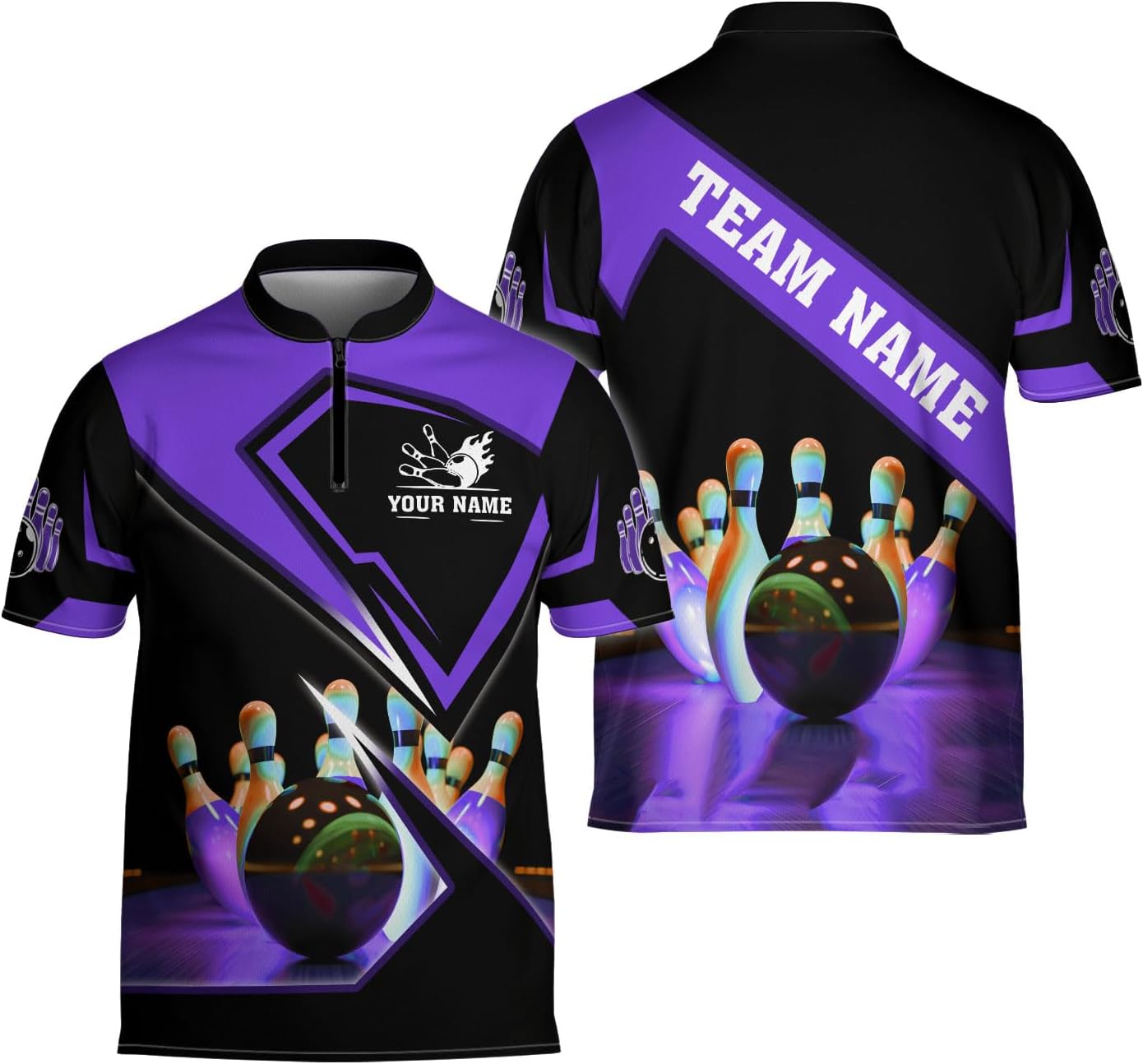Ligthuy Personalized Bowling Jersey 3D, Bowling Shirts for Team, Bowling Shirt Unisex for Men Women, Bowling Shirts for Men