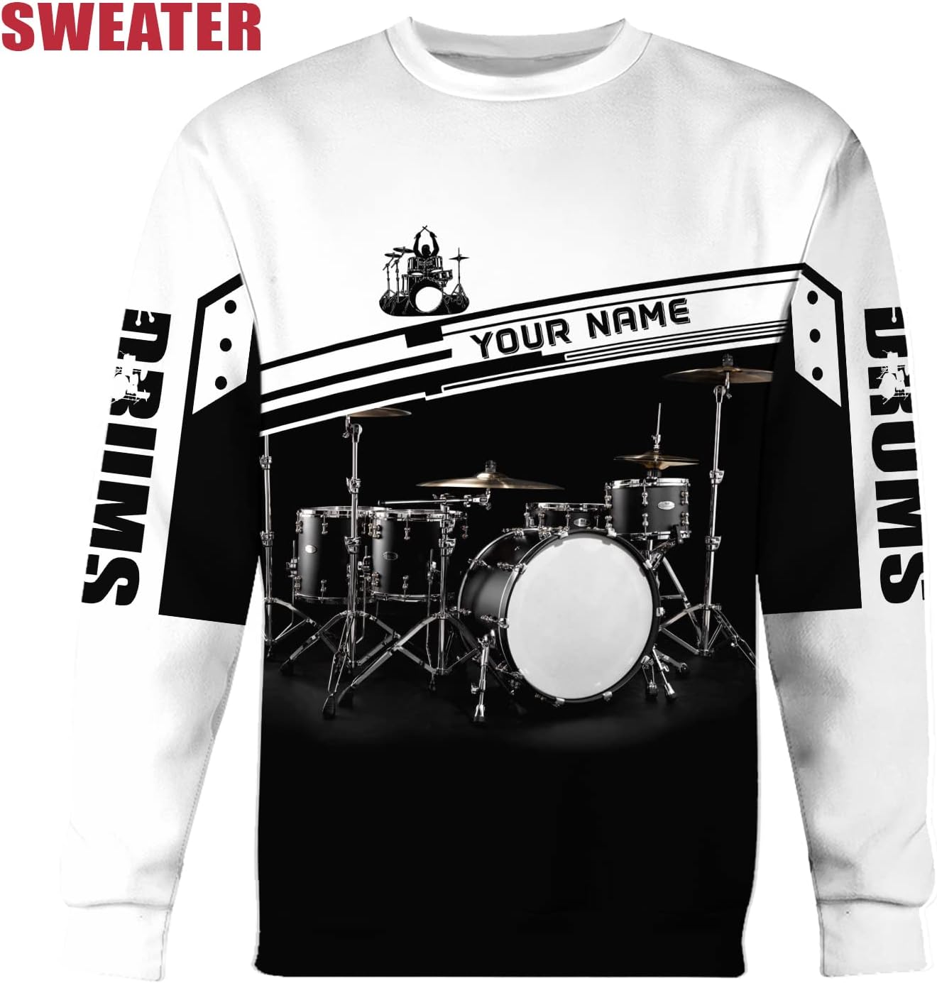 Personalized 3D Drummer Shirt - Custom Name 3D Drum Shirt Gift for Women & Men