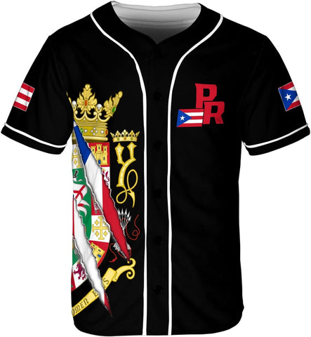 RoyalBro Personalized Puerto Rico Baseball Shirt - Custom Team Name, Puerto Rican Baseball Jersey for Men