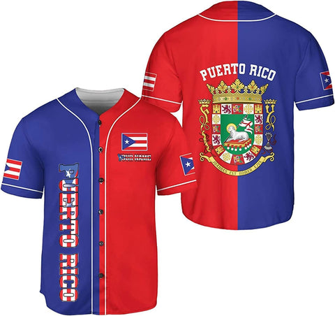 RoyalBro Personalized Puerto Rico Baseball Shirt - Custom Team Name, Puerto Rican Baseball Jersey for Men
