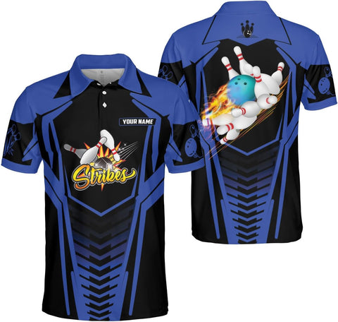 Ligthuy Personalized Name Bowling Polo Shirts 3D for Men and Women, Bowling Shirt, Bowling Shirts for Men Team Bowling Shirt