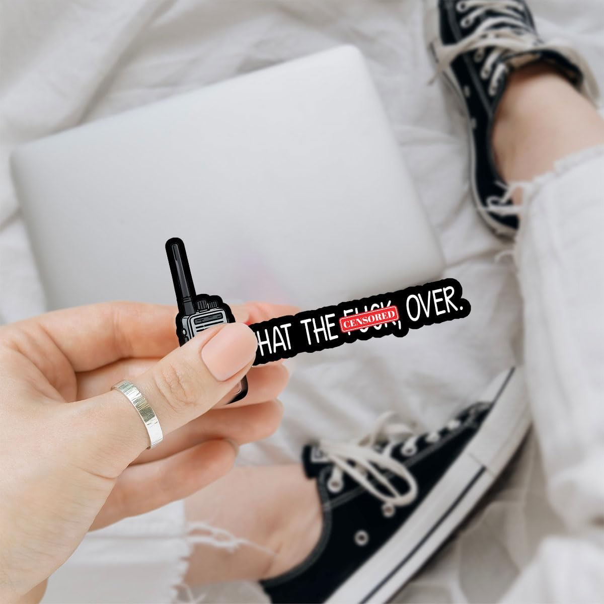 (3 Pcs) What The Fuck Over Sticker, Funny Stickers for Adults Dirty, WTF Sticker, Uncensored Adult Stickers - Stickers for Laptop Water Bottle Phone Car Window Helmet Vinyl Stickers 3 Inches (WTF 2)