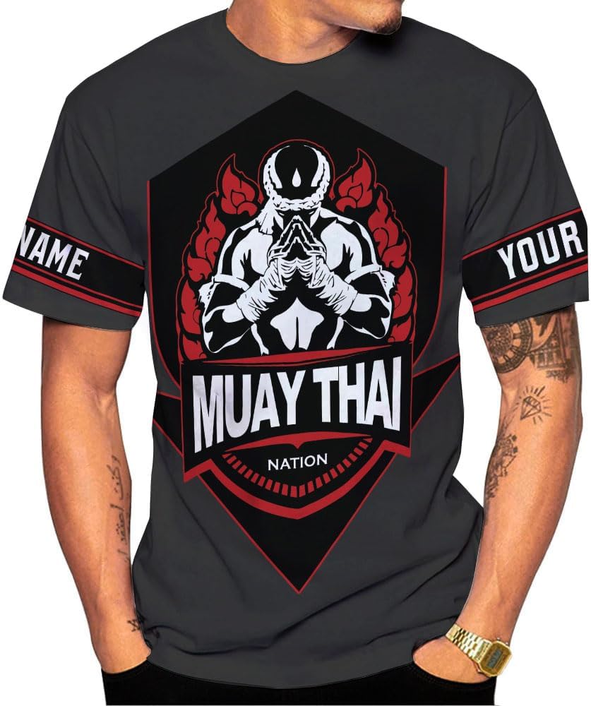MAPrints Personalized Name Muay Thai Pride Shirt for Men