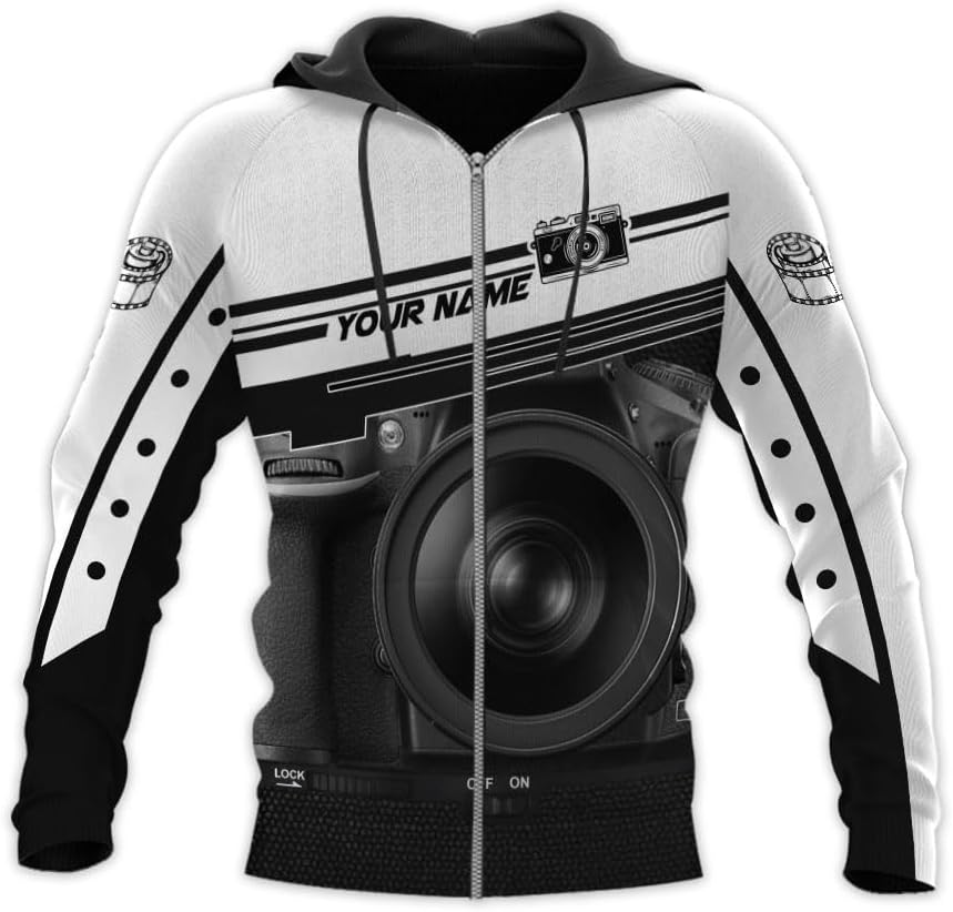 Lighthuy Personalized Name Photography Shirt 3D, Custom Photographer Shirts, Camera Tshirt Men & Women Photographer Gifts
