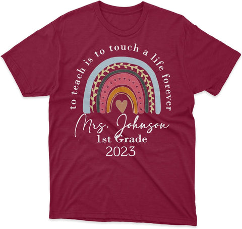 Personalized Teacher Shirts for Women Men, Teacher Tshirts Teach Shirts Teacher T-Shirts Rainbow Teacher T Shirt (TS67)
