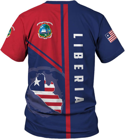 MoonArt Personalized Liberia Shirts Liberian Coat of Arms Flag Liberia 3D Shirts Liberia Liberian Pride Gift