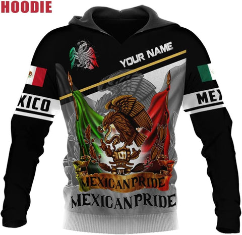 Mostprints Personalized Name Mexican Hoodie 3D, Mexican Hoodies for Men, Unisex Mexico Hoodie, Mexico Hoodies for Men