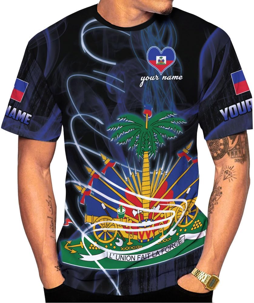 Mostprints Personalized Haiti Shirt 3D, Haitians Flag Pride Shirt, Haiti Shirts for Men & Women, Haitian Pride Tshirt S-5XL