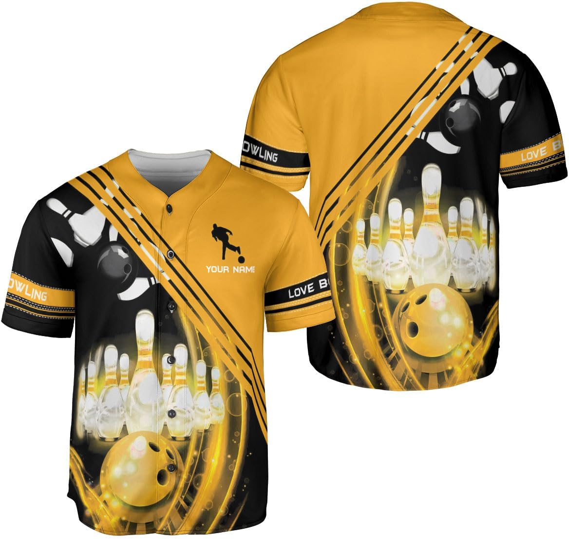 HomeDesign Personalized Bowling Baseball Jersey Custom Bowling Shirts Bowling Gift Bowling Jersey Bowling Shirt Men Womens