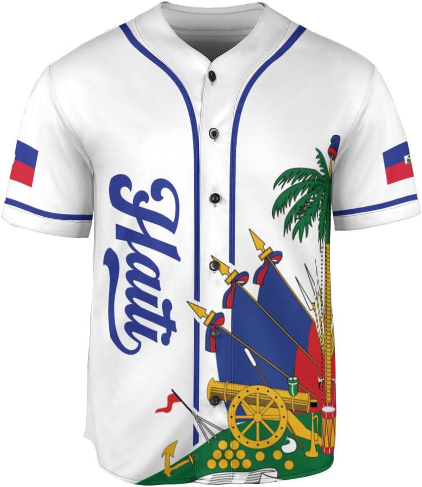 Personalized Name Haiti Baseball Jersey, Haitian Baseball Jersey for Men Women, Haitian Pride Jersey Shirt
