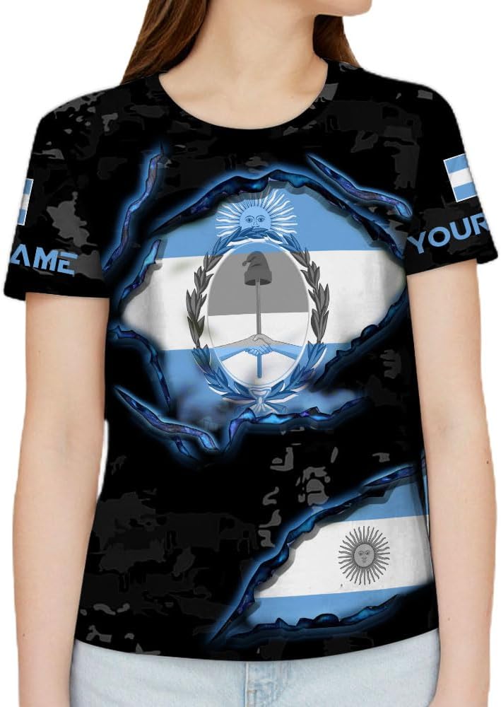 Rivelus Personalized Argentina Shirt 3D, Camisa De Argentina, Argentinian Flag Pride Gift Shirts Argentinian Flag