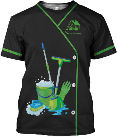 Custom 3D Housekeeping Shirt for Women Men Personalized Cleaning Outfit Gift Housekeeper Cleaner Tshirt Housekeeping Uniform