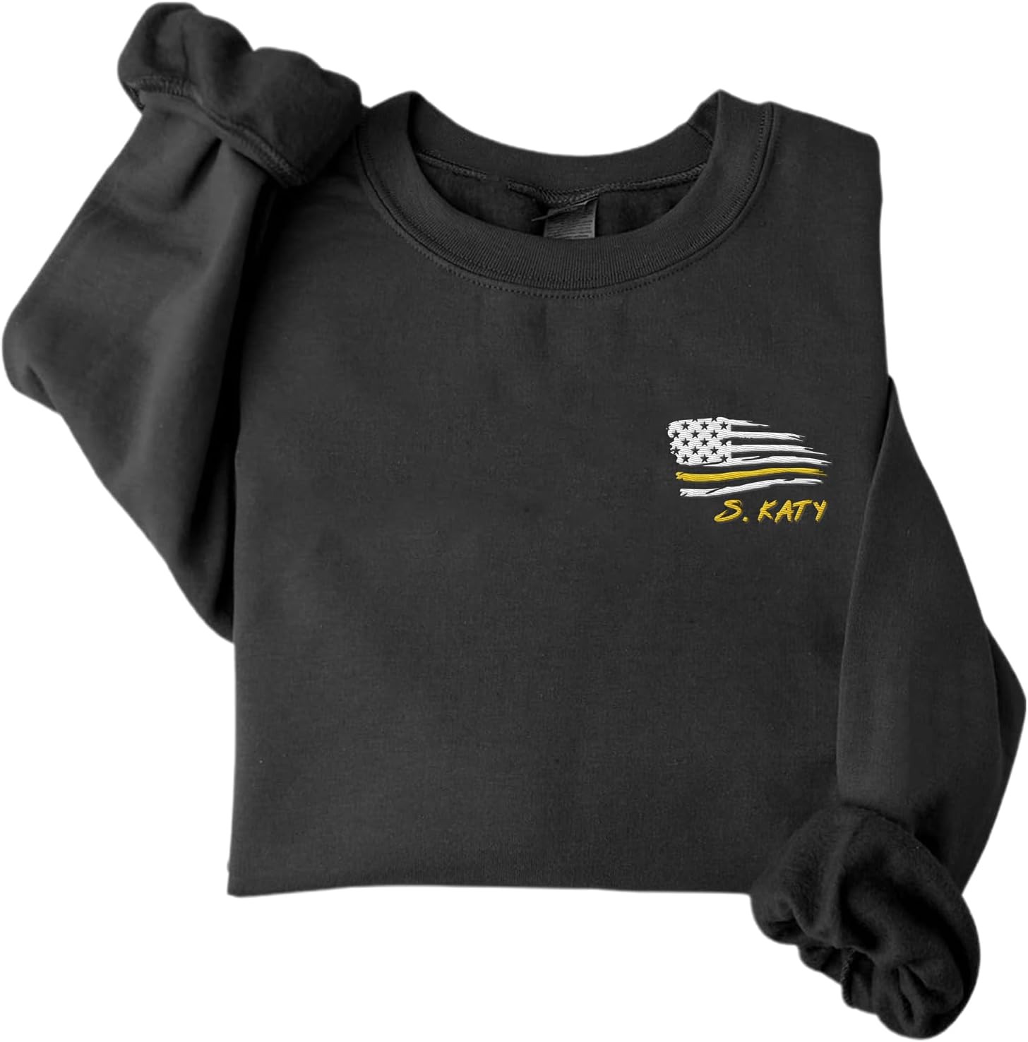 Personalized 911 Dispatcher Apparel, Thin Gold Line Embroidered Sweatshirt, Emergency 911 Hoodie Gift Dispatch Nurse Shirt