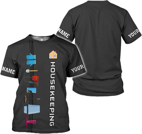 Personalized Housekeeping Shirt 3D All Print Cleaning Service Tshirt Gifts for Housekeeper, House Cleaning Uniforms for Women