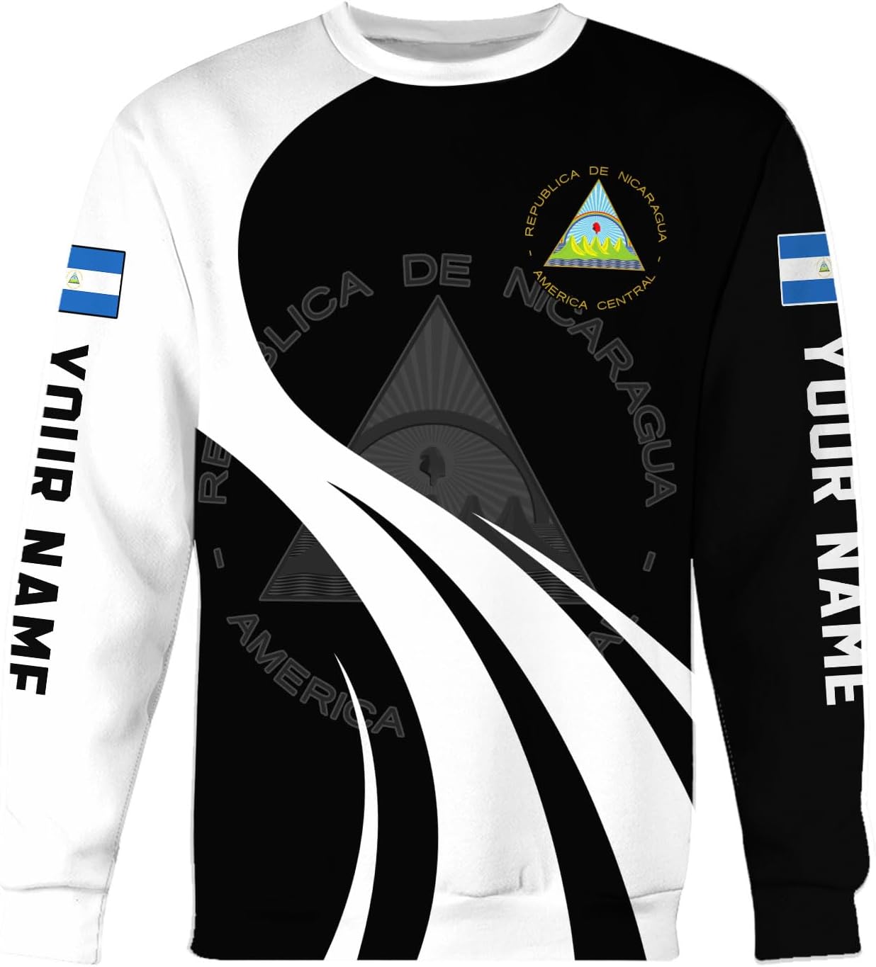 Vybonz Personalized Nicaragua Shirt 3D, Nicaragua Flag Shirts, Nicaraguan Camisas T-Shirt, Nicaragua Shirts for Men Women