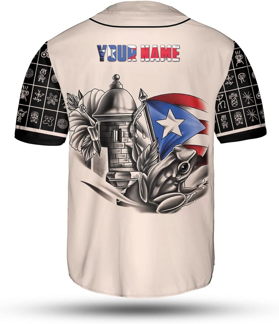 Personalized Puerto Rico Baseball Shirt, Customized Team Name Puerto Rican Baseball Jersey for Men