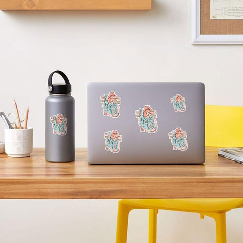 3 Pcs Anatomical Heart Holographic Stickers, Medical Hologrpahic Vinyl Stickers, Holographic Vinyl Water Assistant Stickers for Laptop Phone Water Bottle Cardiologist Phone Case 3"x3"