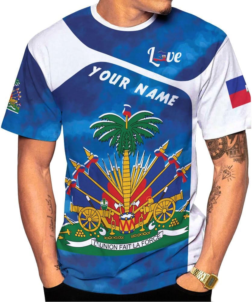 Ligthuy Personalized Haiti Shirt 3D, Haitians Flag Pride Shirt, Haiti Shirts for Men & Women, Haitian Pride Tshirt S-5XL