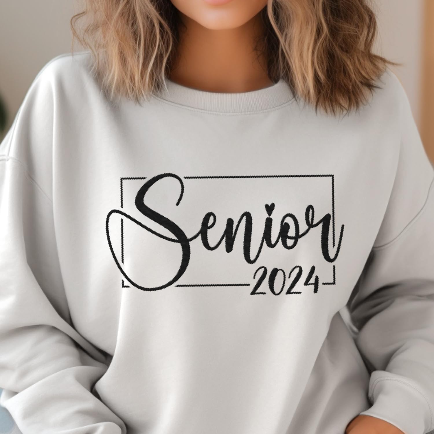 MAPrints Personalized Senior 2024 Embroidered Sweatshirt Gift, Graduation Class Of 2024 School Senior Embroidery Sweatshirt