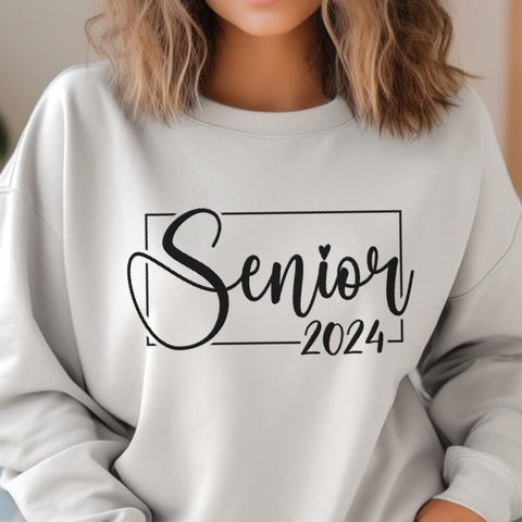 MAPrints Personalized Senior 2024 Embroidered Sweatshirt Gift, Graduation Class Of 2024 School Senior Embroidery Sweatshirt