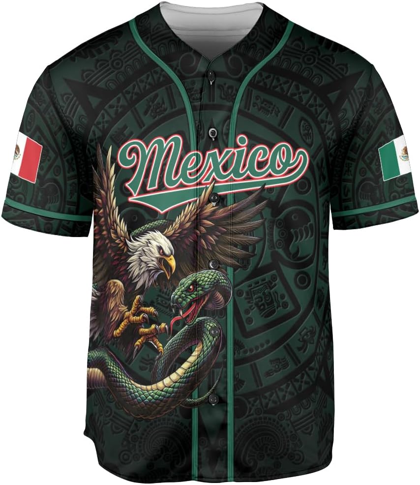 RoyalBro Personalized Mexico Baseball Jersey, Mexican Jersey for Men & Women, Mexican Flag Jersey, Mexico Shirt Camisa