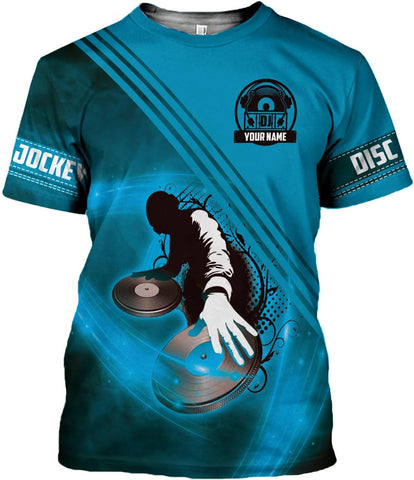 AOVL Personalized DJ Shirts 3D Custom DJ Shirts for Men Women DJ Gifts for Men EDM Music Festival Gifts for Men Music DJ Gift