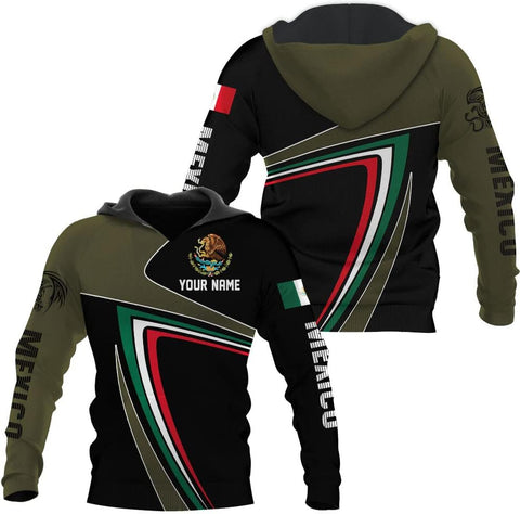 Personalized Name Mexican Hoodie 3D, Customized Mexican Hoodies for Men, Unisex Mexico Hoodie 3D, Mexico Hoodies for Men, Mexico Flag Gift for Women, T Shirt, Zip Up Hoodie, Sweatshirt HD03