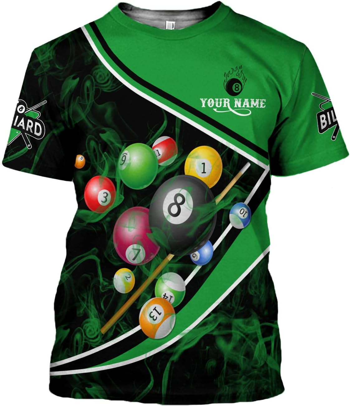 Personalized Billiard Shirts 3D Billiard Shirt Custom Billiard Flag Shirt Men's Pool Billiards Shirt 8 Ball Men Women