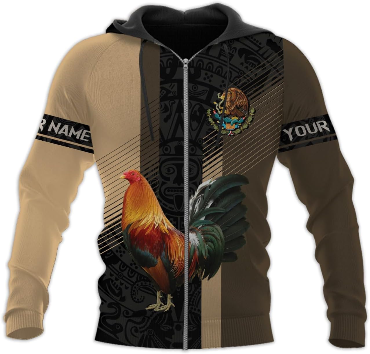 Vybonz Personalized Rooster Shirts for Men, Mexican Rooster Shirt, Mexico Rooster Sweatshirt, Mexico Rooster Hoodies for Men
