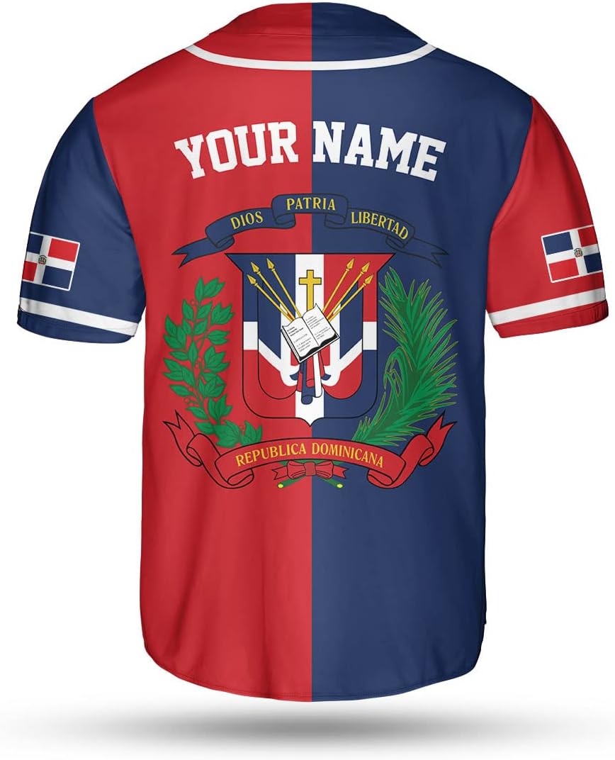 Personalized Dominican Republic Baseball Jersey Shirt,Team Name Republic Dominicana Baseball Jersey for Men and Women