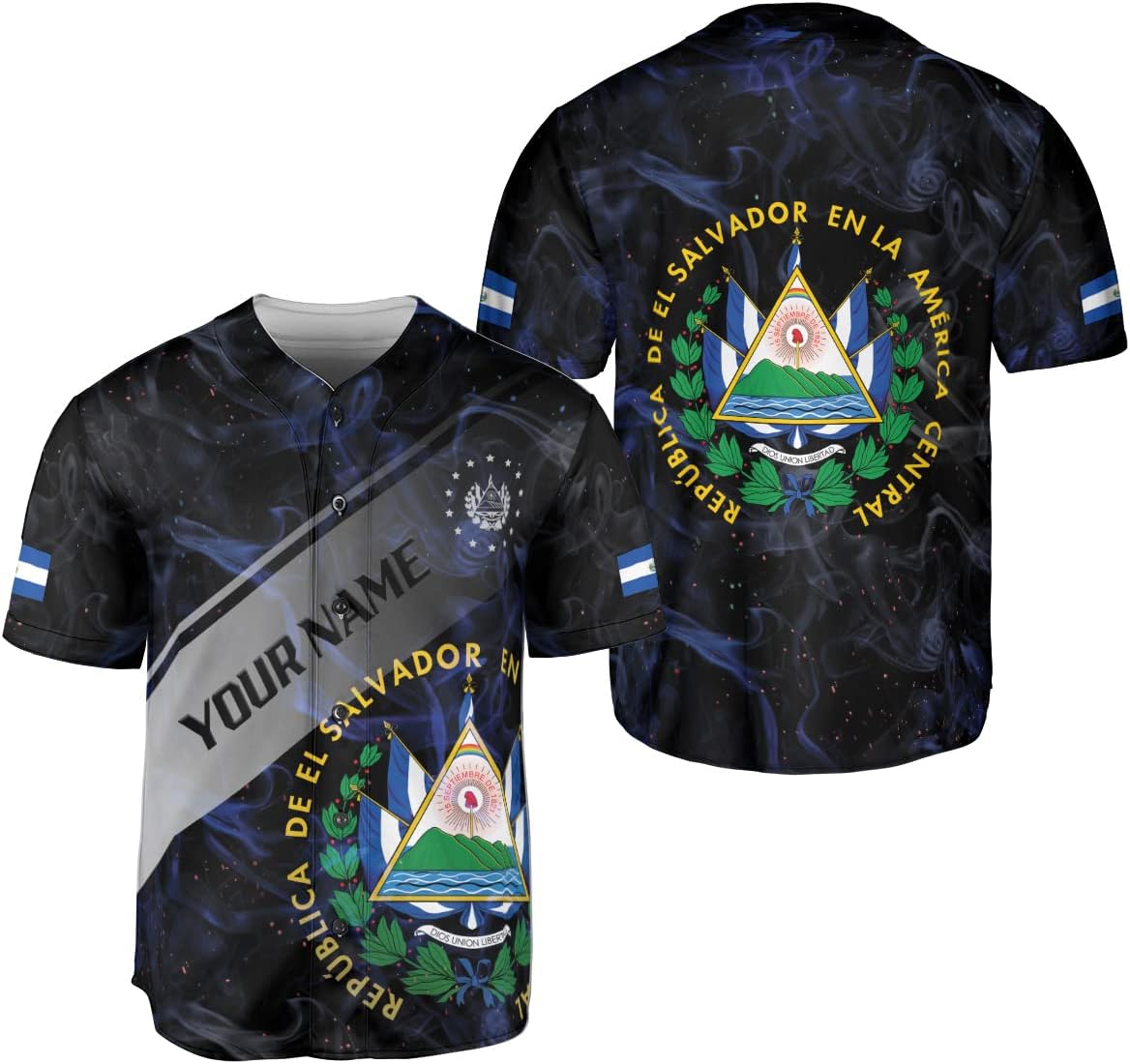 Personalized Name El Salvador Baseball Jersey Shirt El Salvador Flag Shirt Men Salvadorans Pride Jersey El Salvadoreña Tshirt