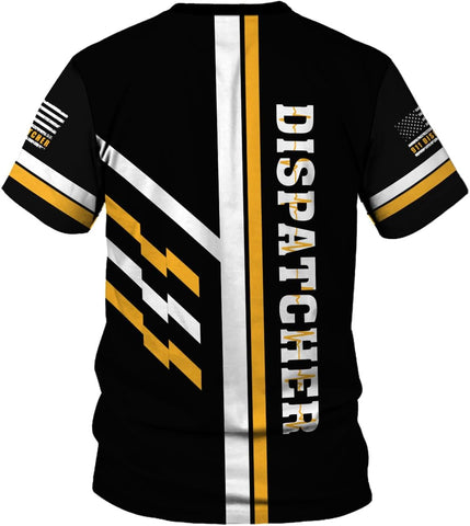 Leeprints Personalized 911 Dispatcher 3D Shirt, Custom Dispatcher 3D T-shirt, Thin Gold Line Flag 3D Shirts, Dispatcher