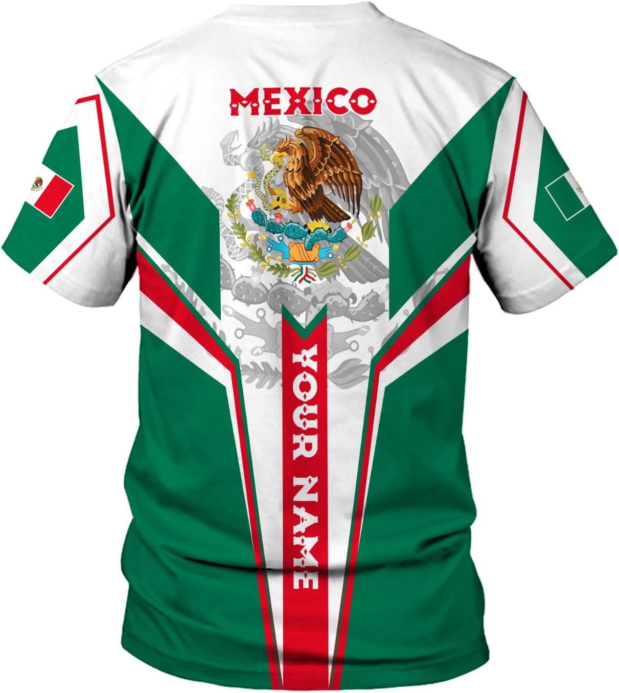 RoyalBro Personalized Mexico Shirt, Camisas de Mexico Customized Mexican Shirts Mexican Flag Mexico 3D Shirt for Men Women