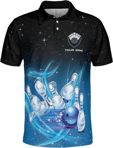 Mostprints Personalized Name Bowling Polo Shirts 3D for Men and Women, Bowling shirt, Bowling Shirts for Men Team Bowling Shirt