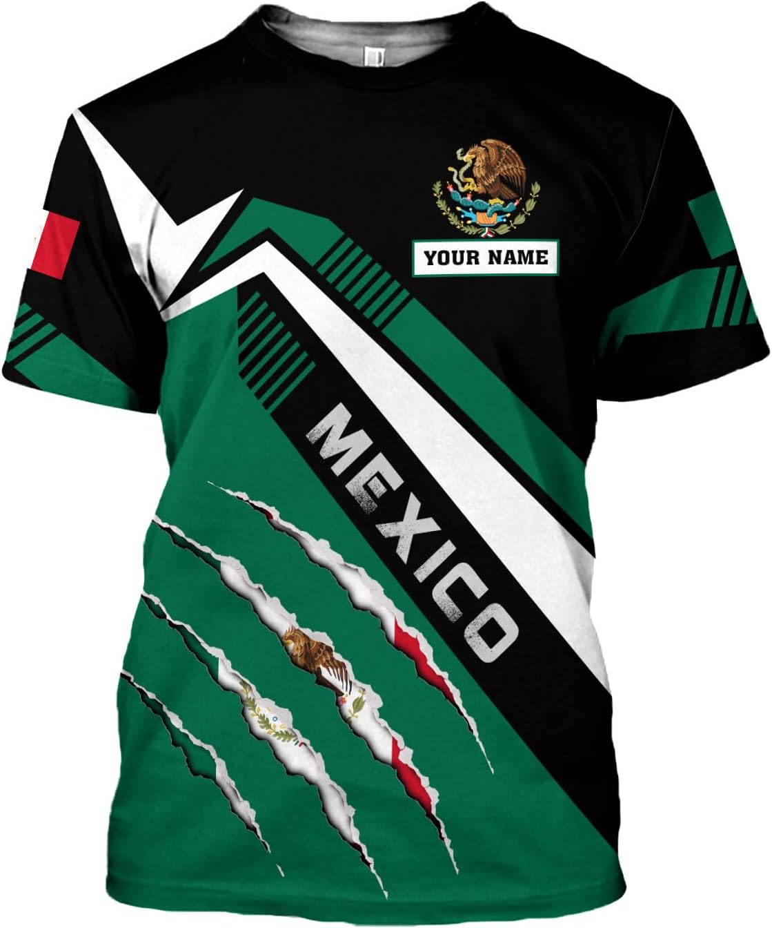 Rivelus Personalized Name Mexican Shirts for Men, Customized Mexico Shirts for Men, Mexico Shirts for Women Mexico Shirt