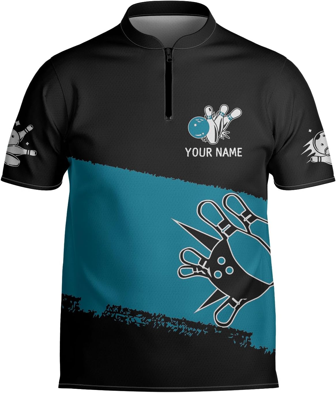 Custom Bowling Jerseys for Men Women Personalized Team Name Quarter Zip 3D Apparel Customized Bowling Jersey Shirts Unisex