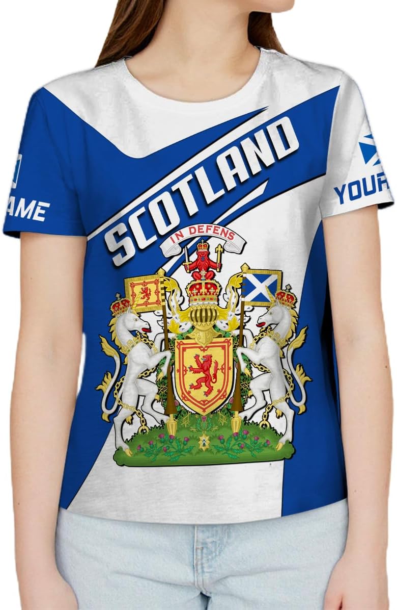 Mostefy Personalized Scotland Shirt 3D, Custom Name Scotland Tshirt, Scottish Shirts for Men and Women, Scottish Shirt S-5XL