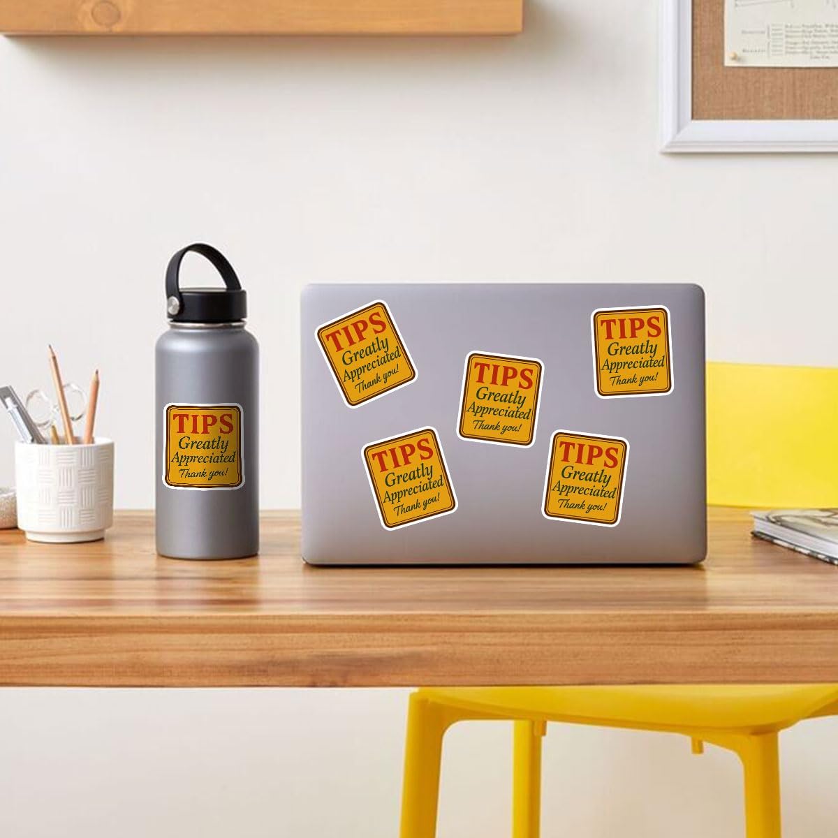 3 Pcs Tips Appreciated Thank You Sticker Tip Jar Stickers 3 Inch – Labels for Tip Jars, Bartender Waiter Waitress Cafe Restaurant Bar Vinyl Decal for Shops Water Bottles Laptop Phone Car Helmet
