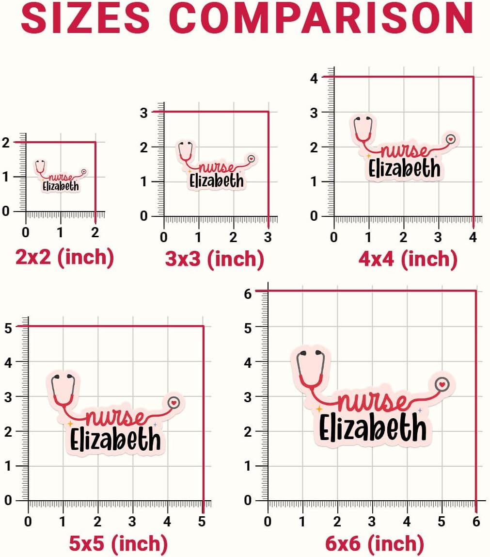 Custom Name Nurse Stethoscope Decal, Nursing RN Waterproof Die-Cut Sticker, Nurse Life Medical Stickers, Nursing Medical Emergency Sticker, Stickers for Laptop Water Bottle Phone Car Helmet 3" (RN 1)